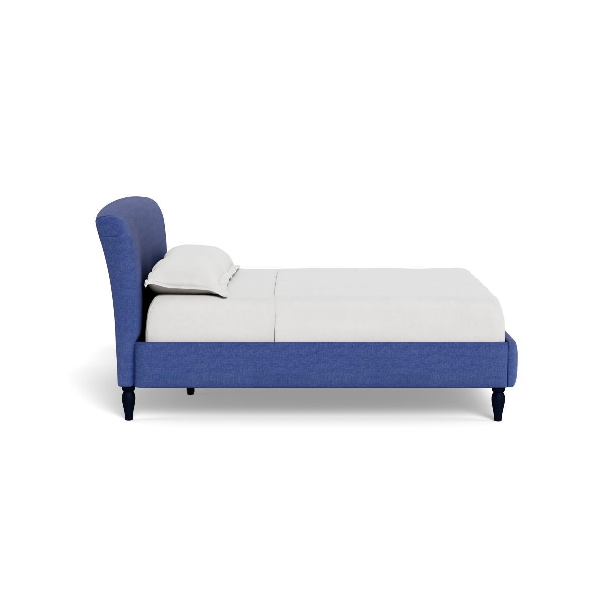 Heal's Darcey Bed Double Brushed Cotton Cobalt Tinted Ash Feet - Heal's UK Bedroom Furniture – image 3