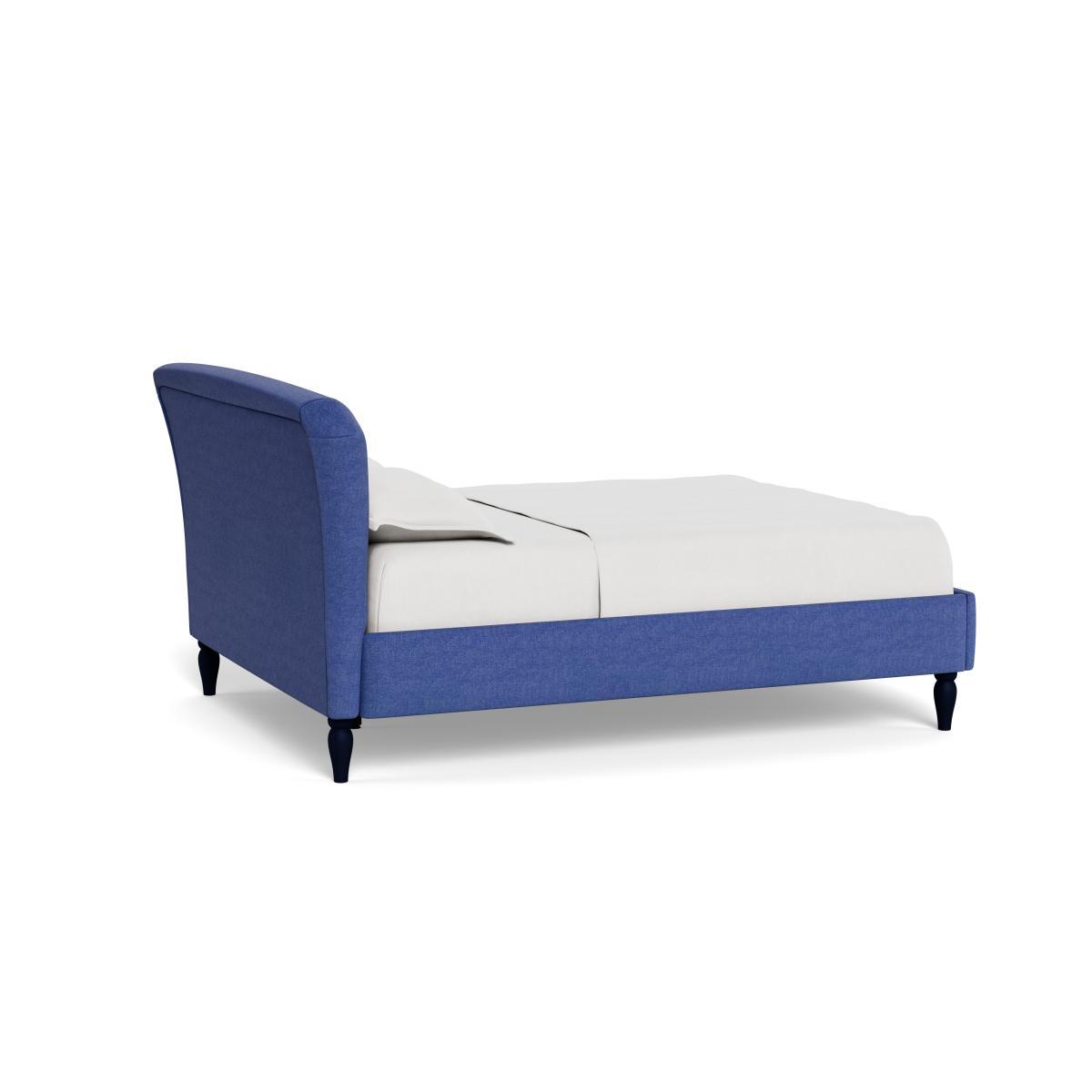 Heal's Darcey Bed Double Brushed Cotton Cobalt Tinted Ash Feet - Heal's UK Bedroom Furniture – image 4