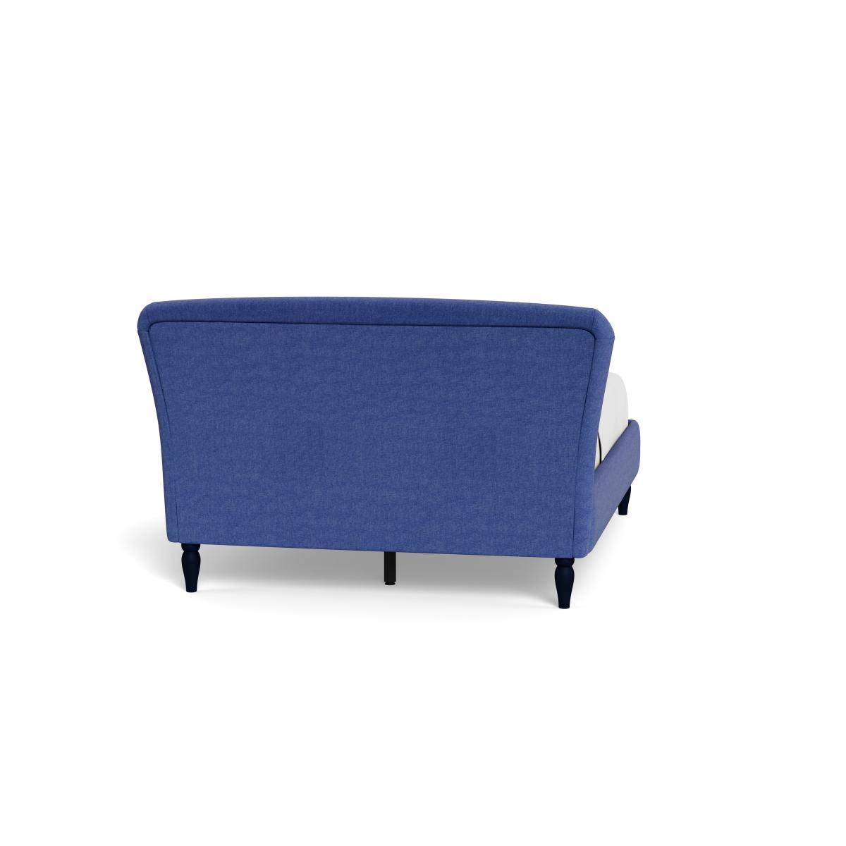 Heal's Darcey Bed Double Brushed Cotton Cobalt Tinted Ash Feet - Heal's UK Bedroom Furniture – image 5