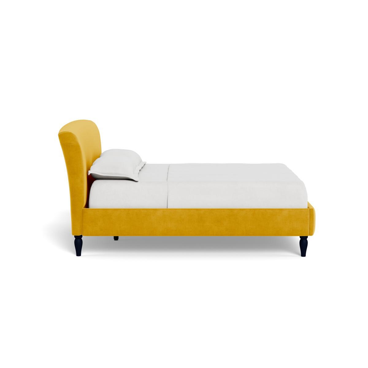 Heal's Darcey Bed Double Smart Luxe Velvet Canary Natural Feet - Heal's UK Bedroom Furniture – image 3