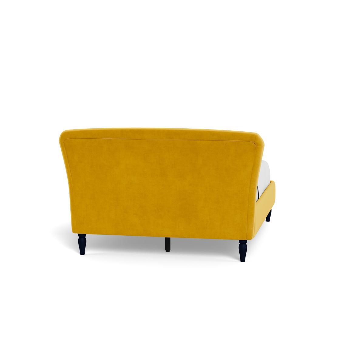 Heal's Darcey Bed Double Smart Luxe Velvet Canary Natural Feet - Heal's UK Bedroom Furniture – image 5