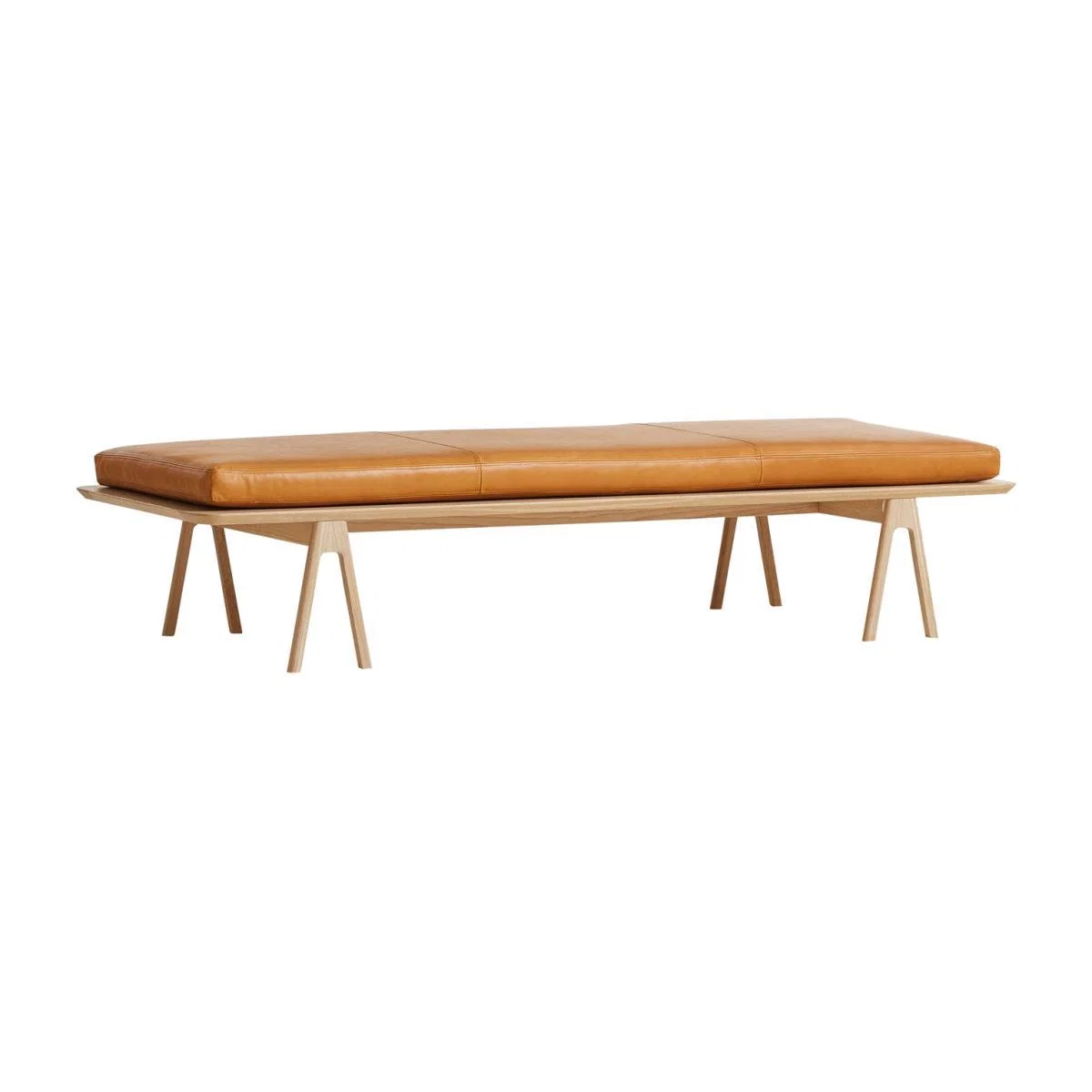 Woud Level Daybed Oak Cognac Leather - Heal's UK Bedroom Furniture – image 1