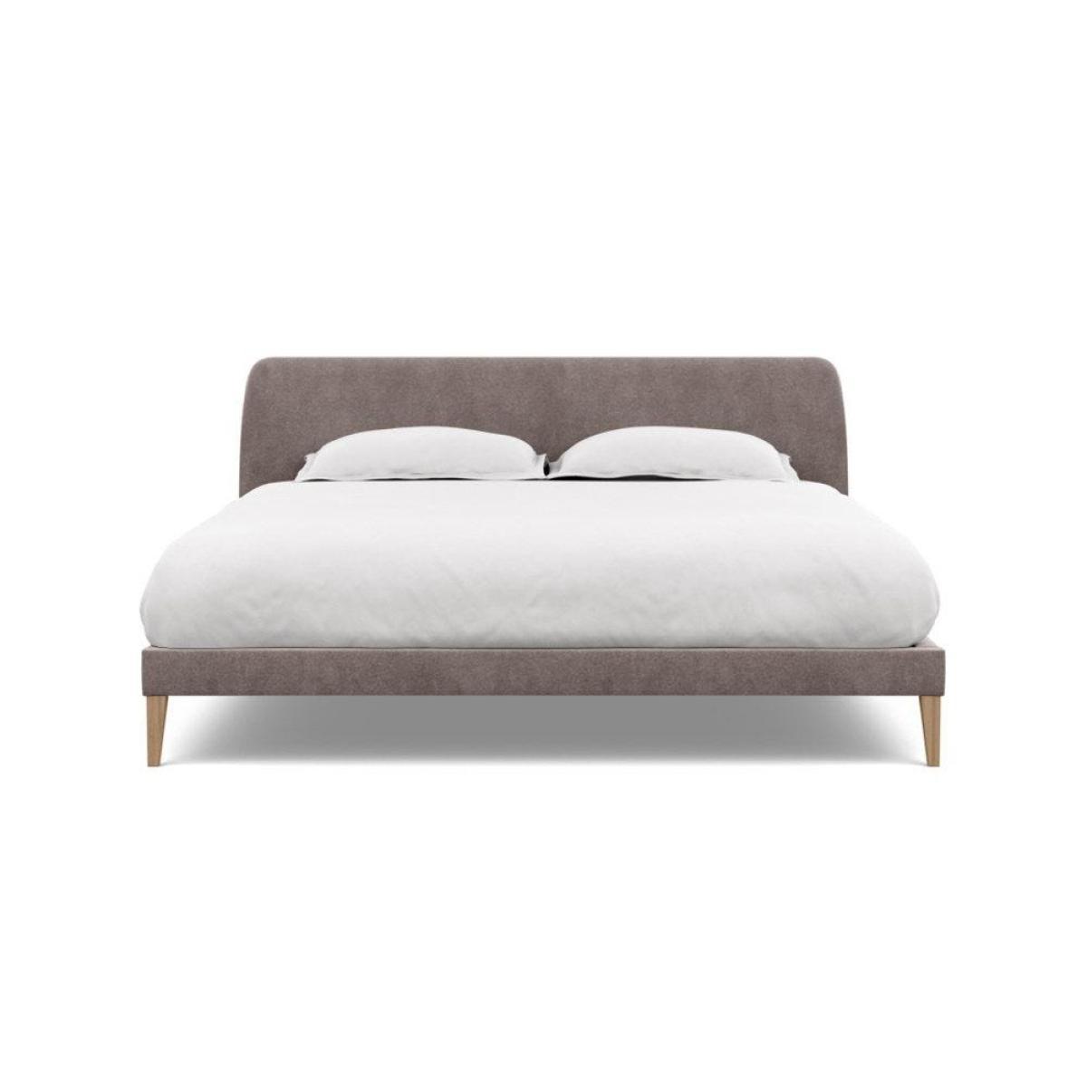 Heal's Wallis SuperKing Bed Melton Wool Shale Stained Oak Feet - Heal's UK Bedroom Furniture – image 2