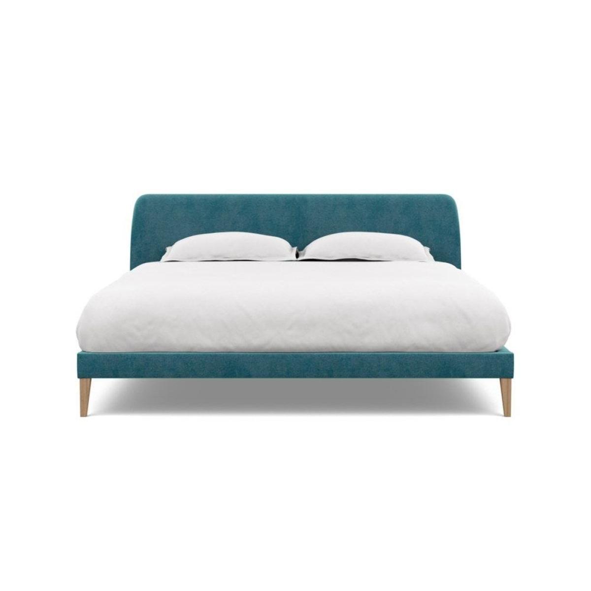 Heal's Wallis SuperKing Bed Melton Wool Shale Stained Oak Feet - Heal's UK Bedroom Furniture – image 18