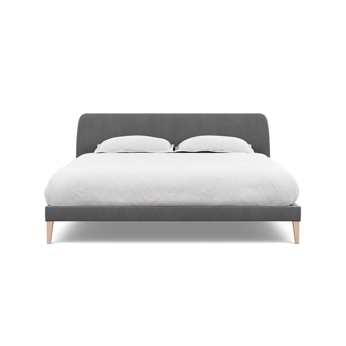 Heal's Wallis SuperKing Bed Melton Wool Shale Stained Oak Feet - Heal's UK Bedroom Furniture – image 3