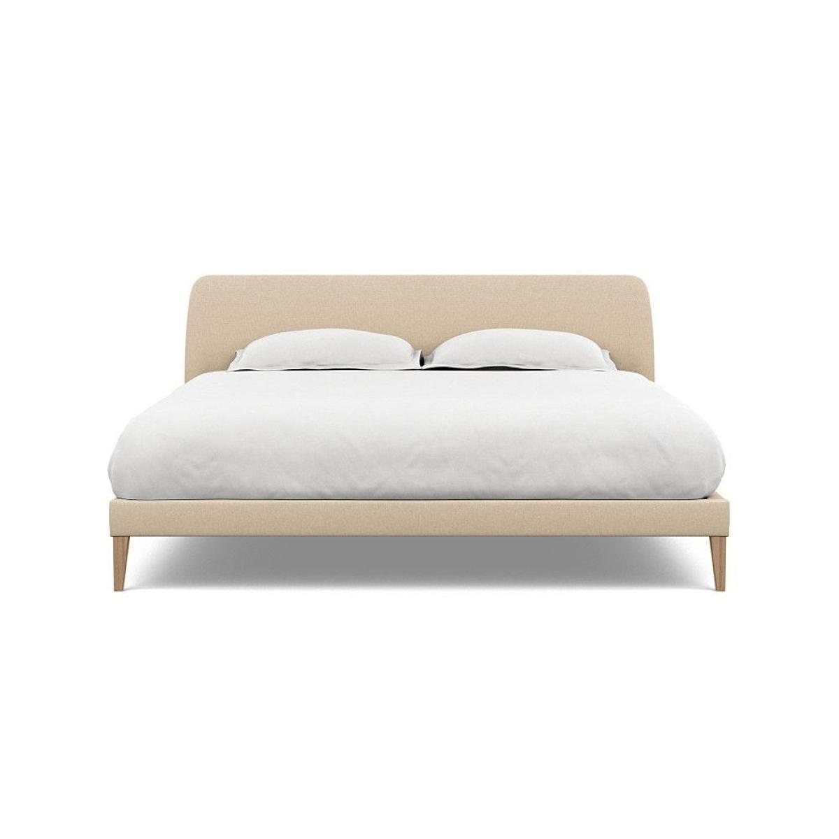 Heal's Wallis SuperKing Bed Melton Wool Shale Stained Oak Feet - Heal's UK Bedroom Furniture – image 80
