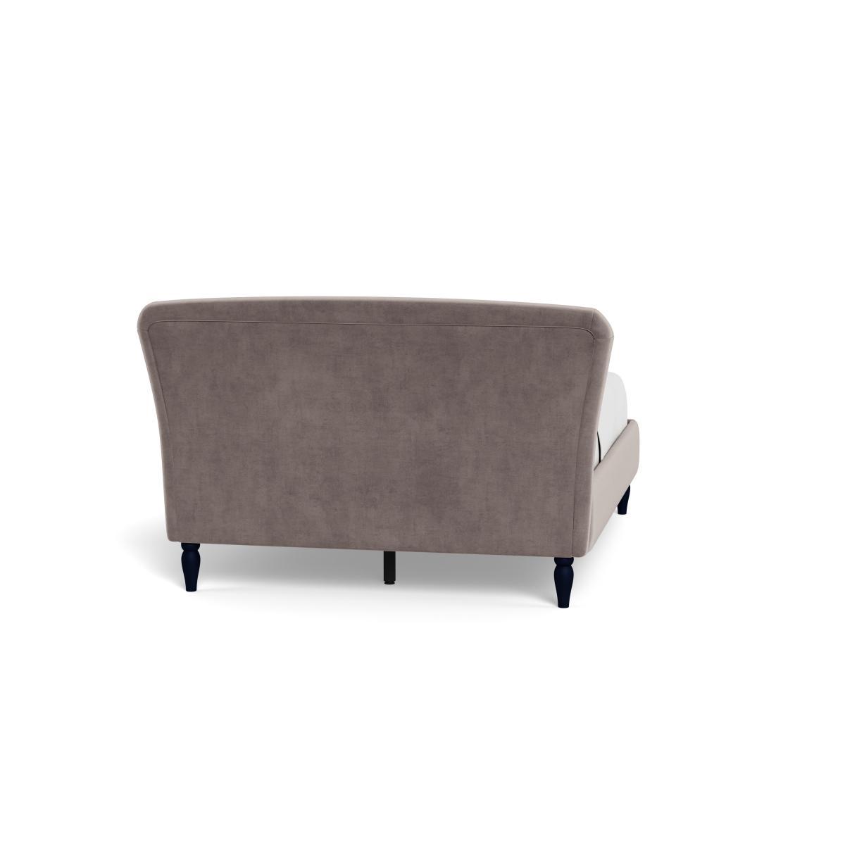 Heal's Darcey Bed Double Smart Luxe Velvet Mushroom Natural Feet - Heal's UK Bedroom Furniture – image 5