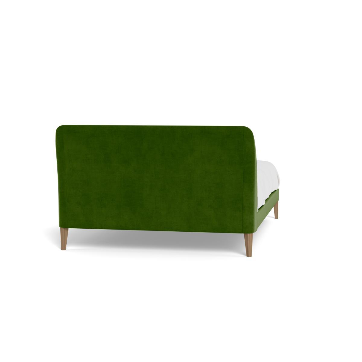 Heal's Wallis King Bed Smart Luxe Velvet Grass Natural Oak Feet - Heal's UK Bedroom Furniture – image 5