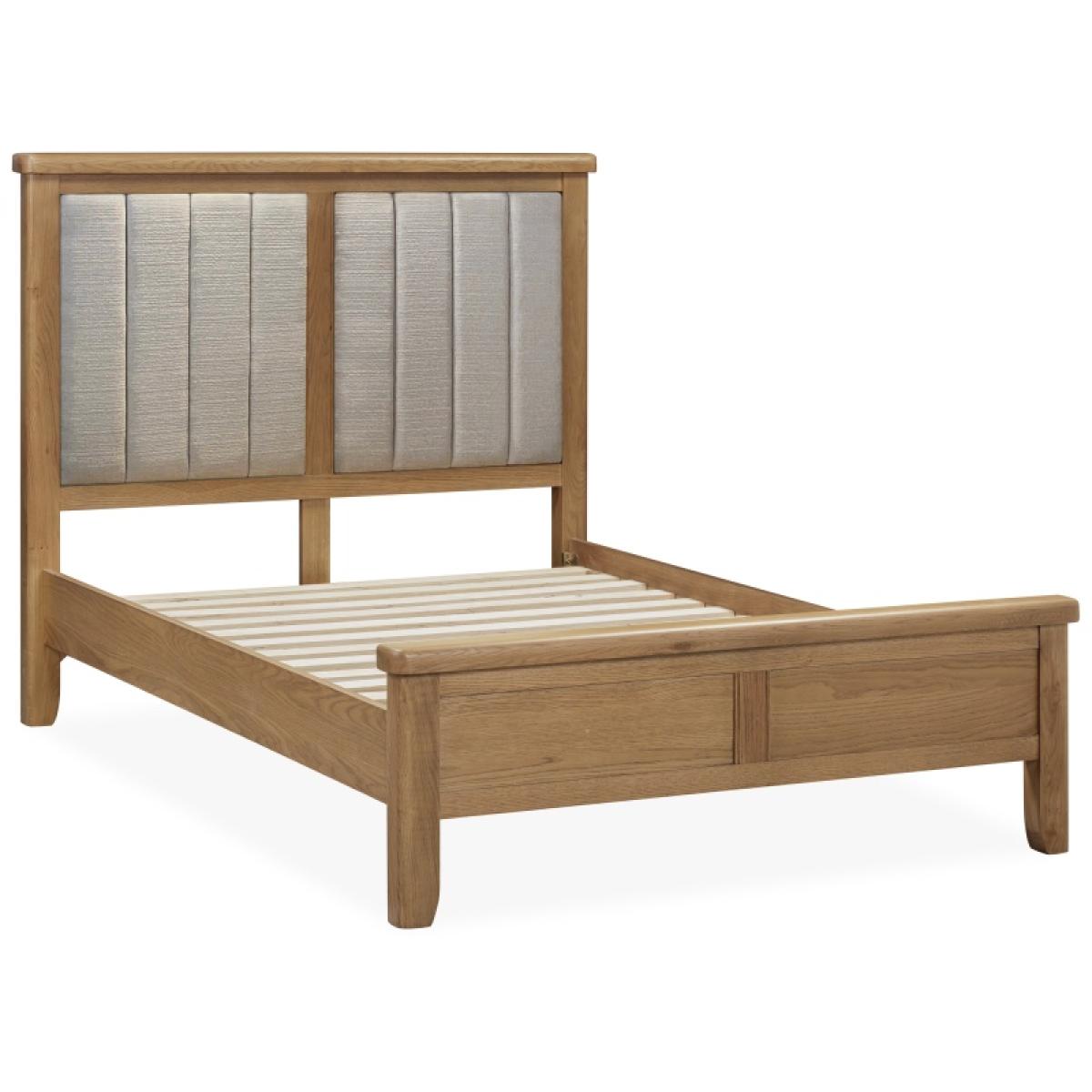 Juniper Bedstead With Upholstered Headboard - Smoked Oak - 135cm Double – image 12
