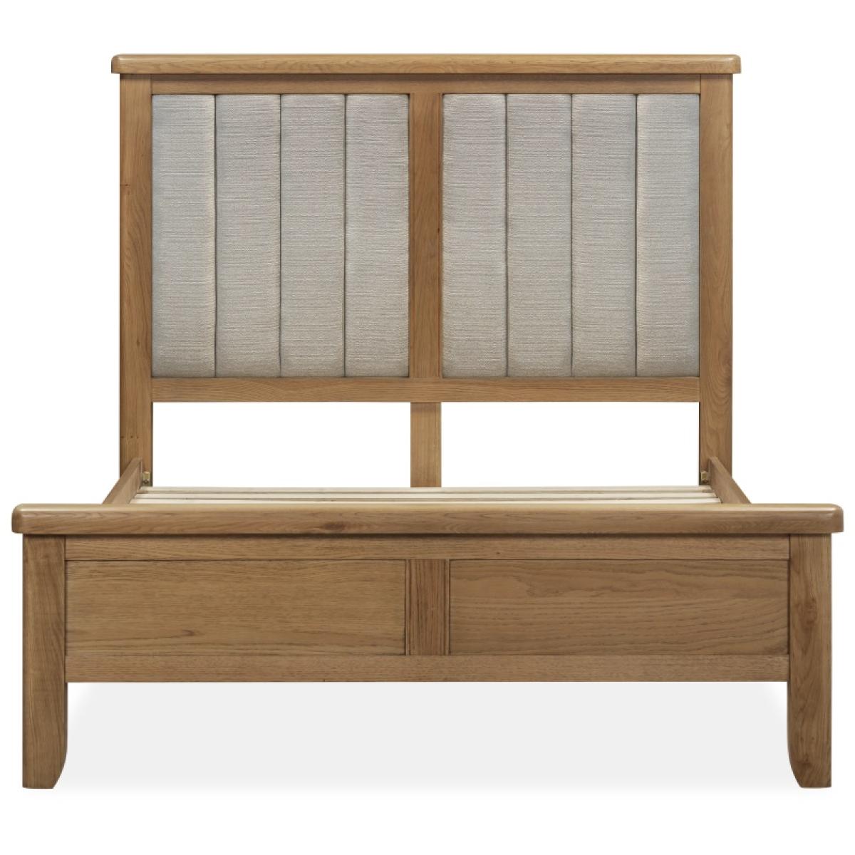 Juniper Bedstead With Upholstered Headboard - Smoked Oak - 135cm Double – image 13