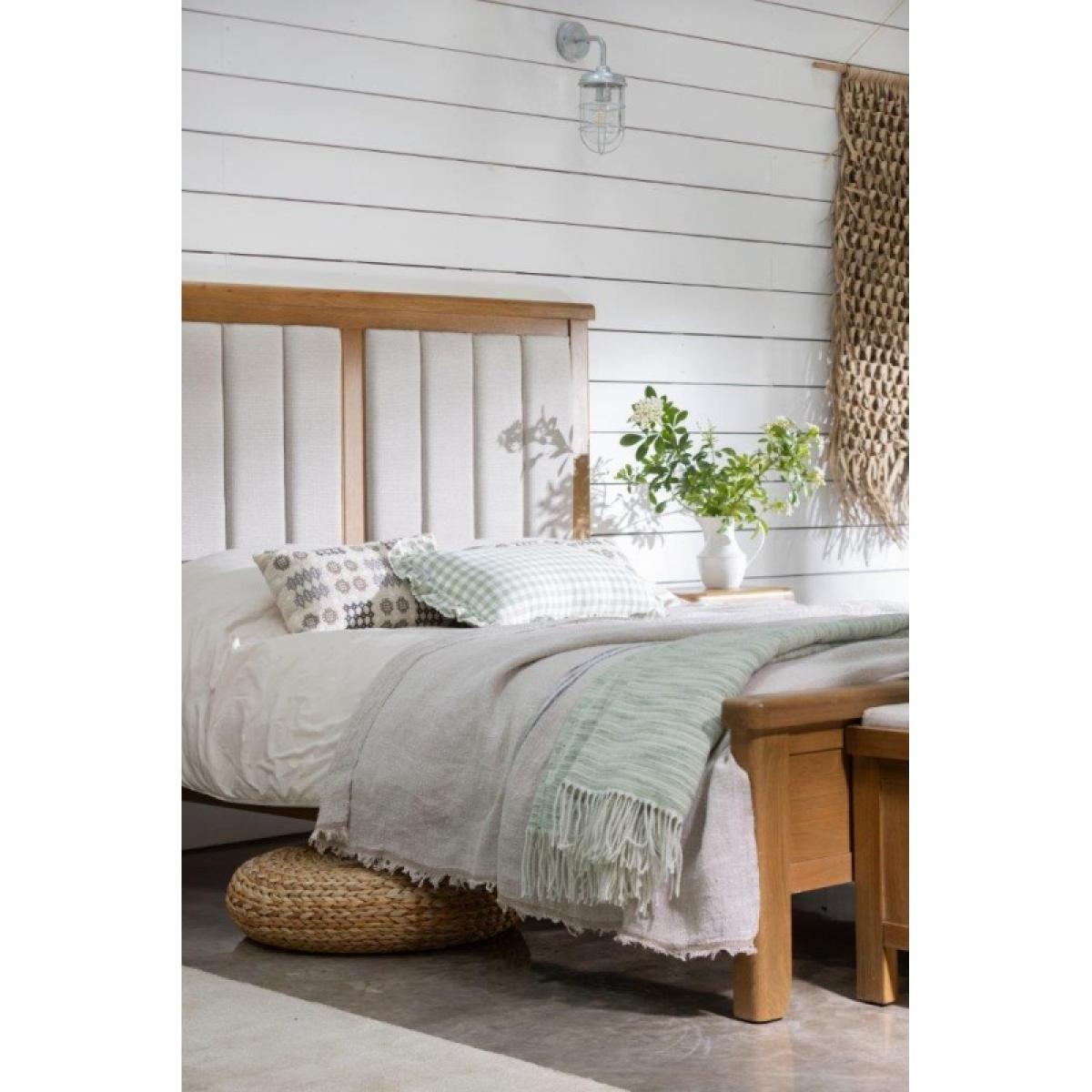 Juniper Bedstead With Upholstered Headboard - Smoked Oak - 135cm Double – image 14