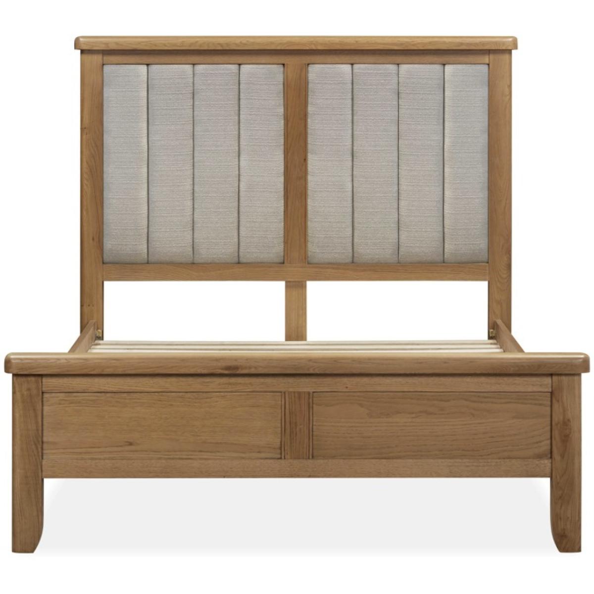 Juniper Bedstead With Upholstered Headboard - Smoked Oak - 135cm Double – image 4