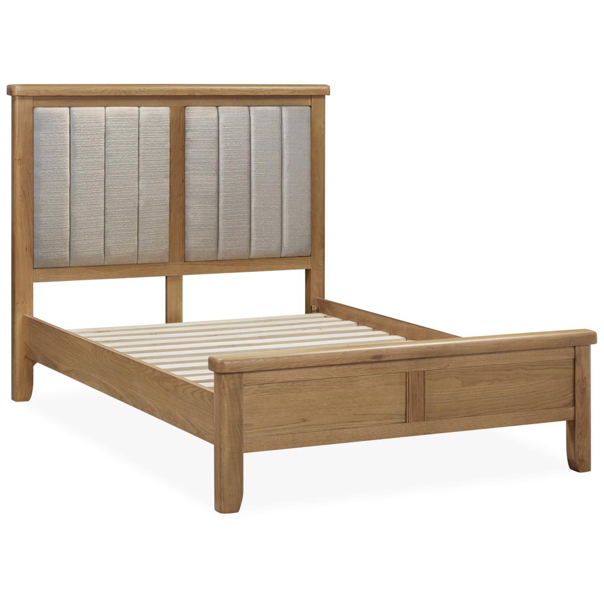 Juniper Bedstead With Upholstered Headboard - Smoked Oak - 135cm Double – image 5