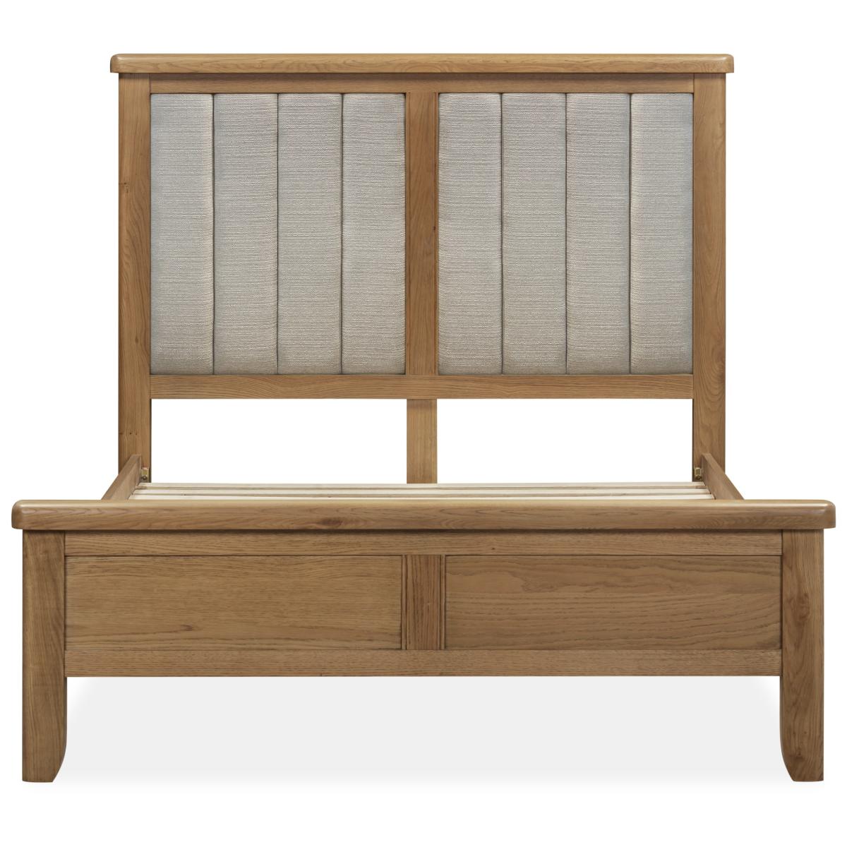 Juniper Bedstead With Upholstered Headboard - Smoked Oak - 135cm Double – image 6