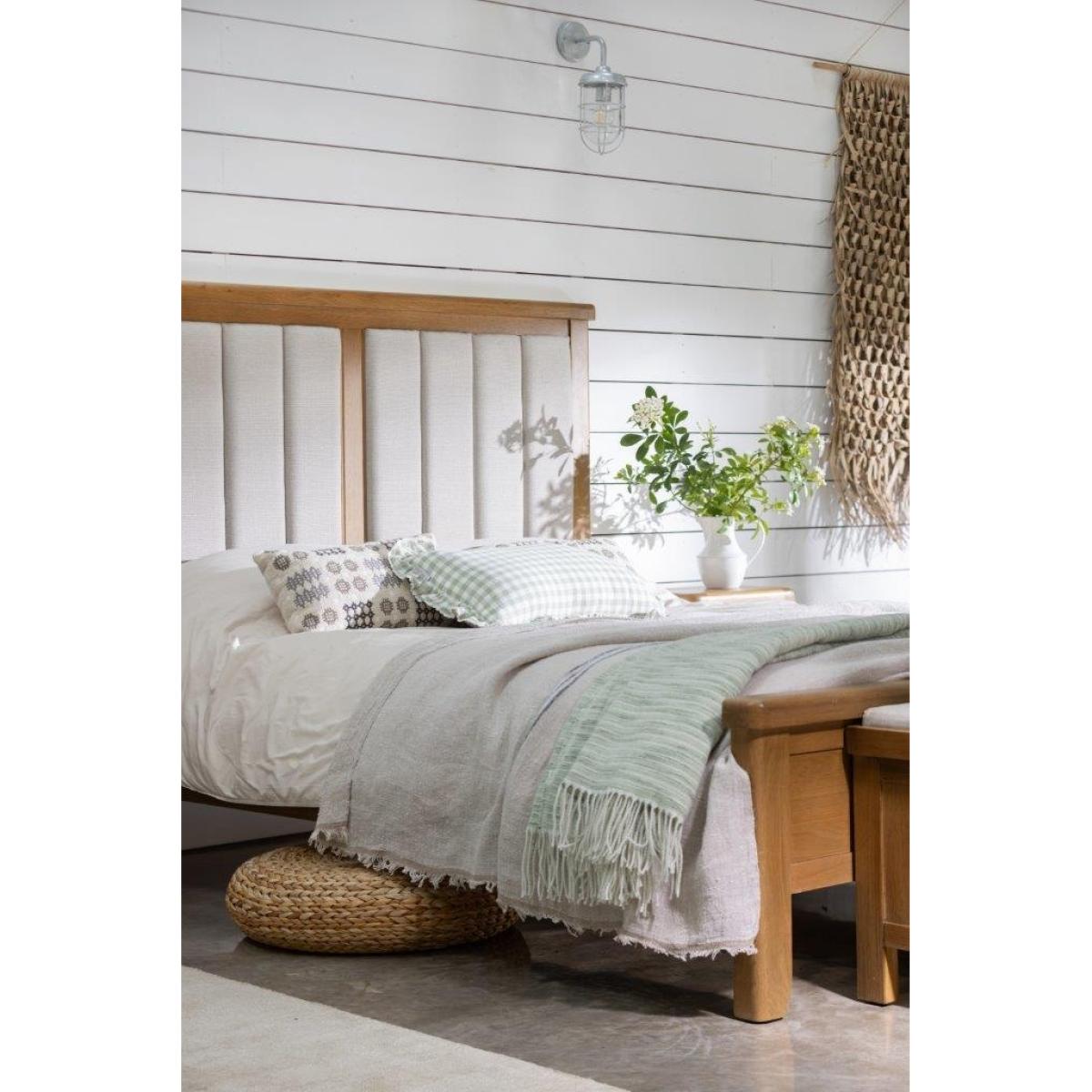 Juniper Bedstead With Upholstered Headboard - Smoked Oak - 135cm Double – image 7