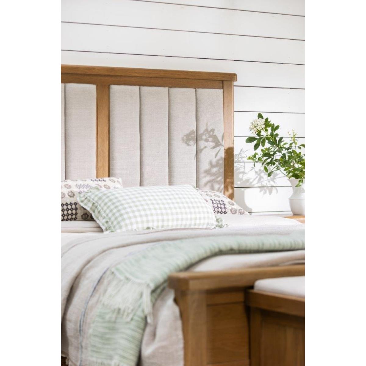 Juniper Bedstead With Upholstered Headboard - Smoked Oak - 135cm Double – image 8