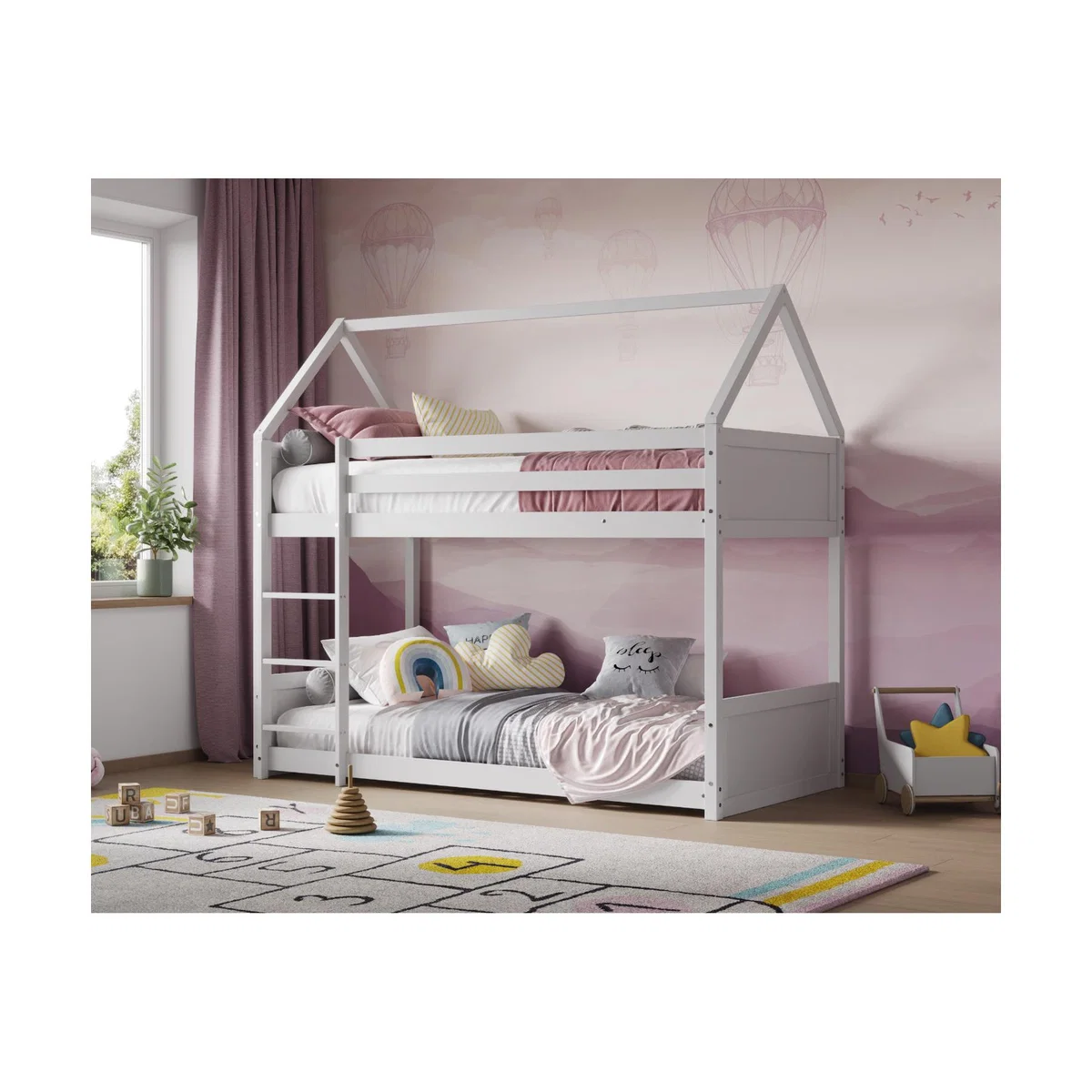 Luna House Bunk Bed White - White – image 1