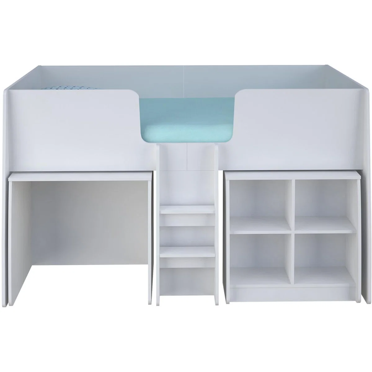 Loft Station Single 3ft Cabin Bed Bundle - White - White – image 2