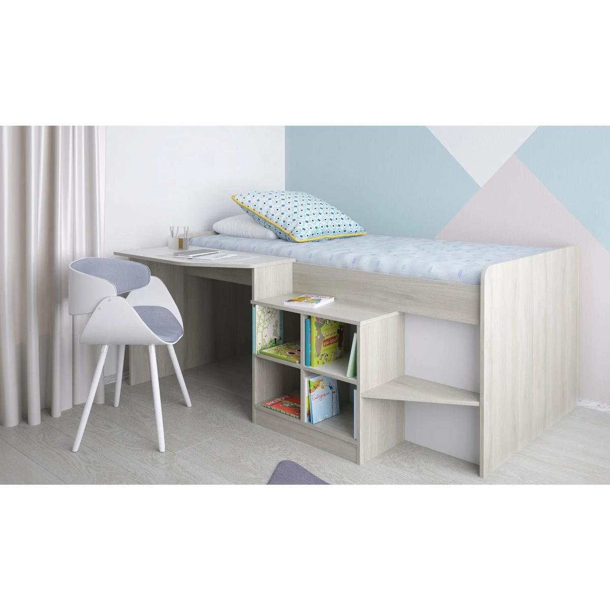 Pilot Single Cabin Storage Bed - Elm White - Brown – image 3