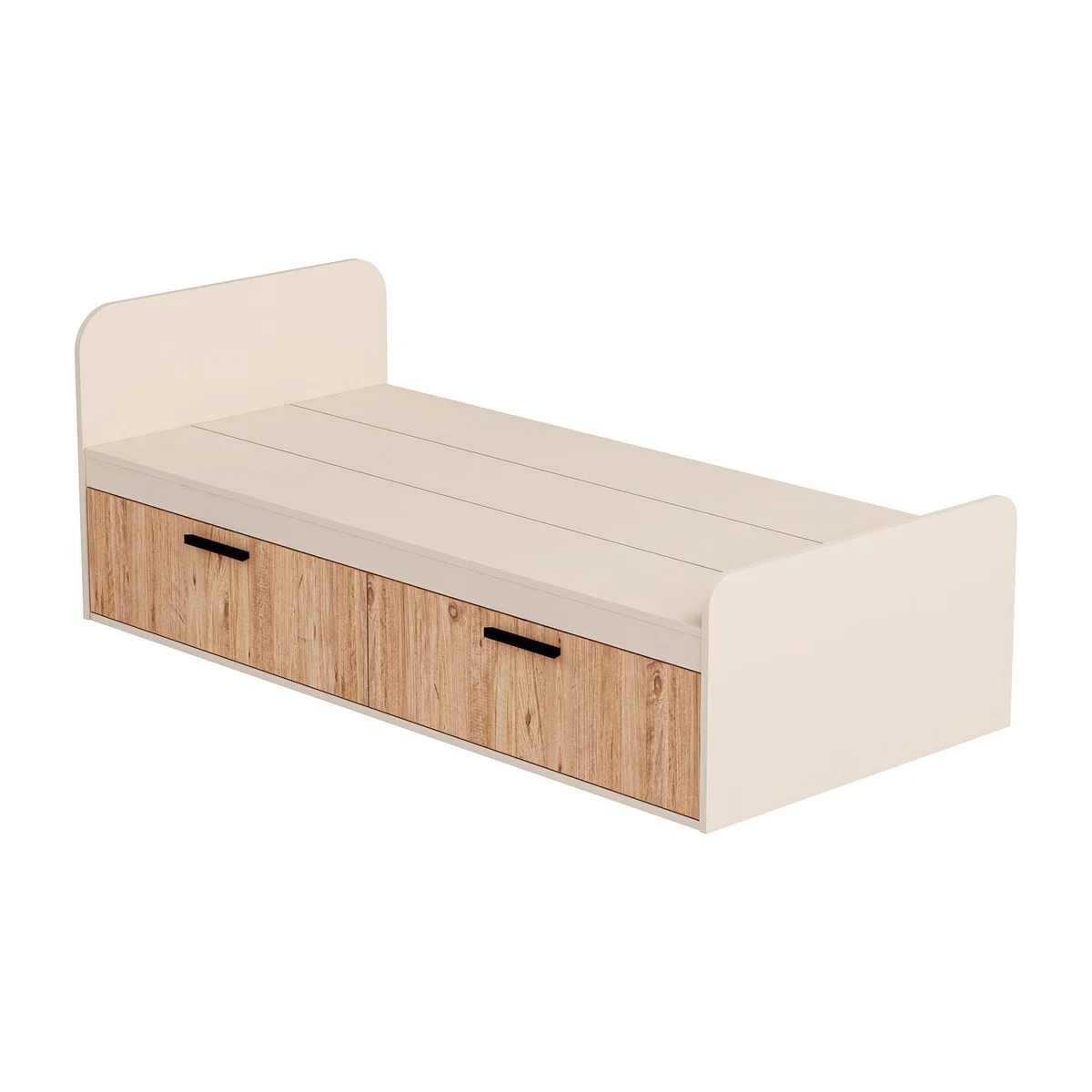 Bedstead with Headboard Viola - Atlantic Pine & Beige