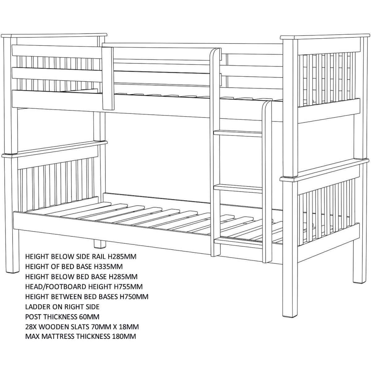 Neptune 3' Bunk Bed - oak – image 7