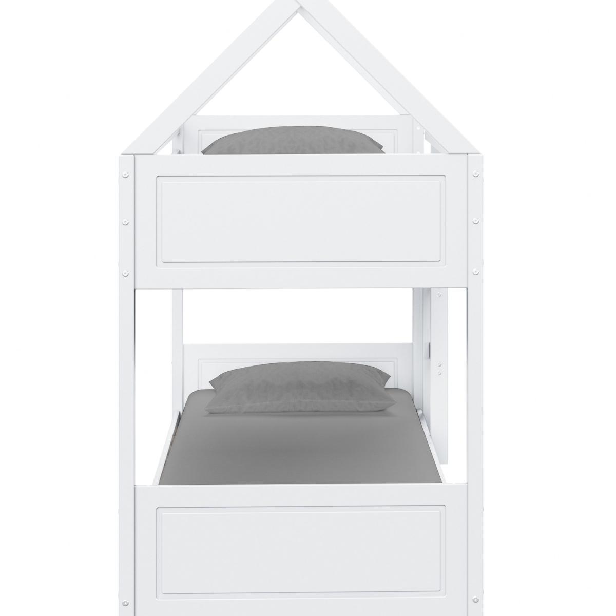 Milo Wooden House Kids Bunk Bed - White – image 2