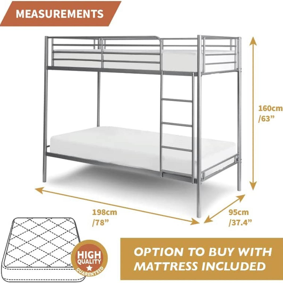Double Bunk Beds Twin Sleeper Single Bunk - Grey – image 6