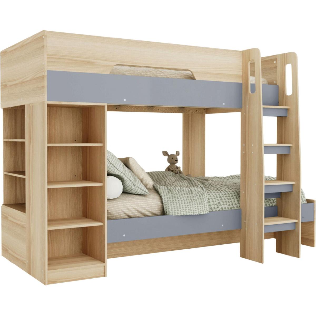 Pluto Bunk Bed  - Oak effect and Grey – image 3