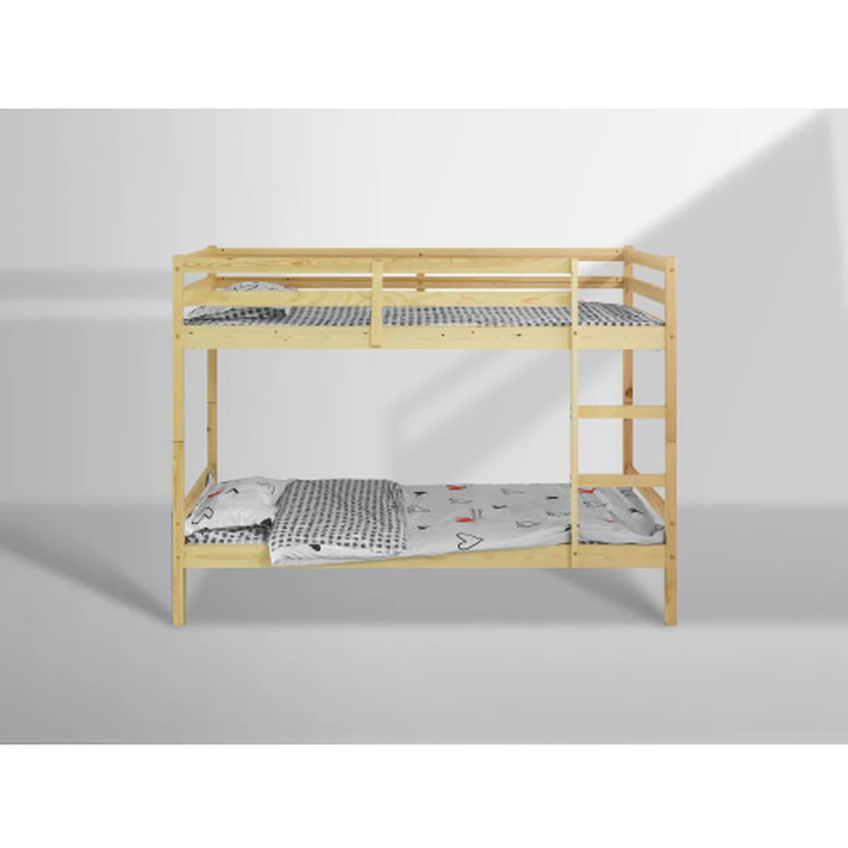 Mecor Bunk Bed in Natural Pine, Grey, White (2FT6 Pine Frame)  - brown – image 3