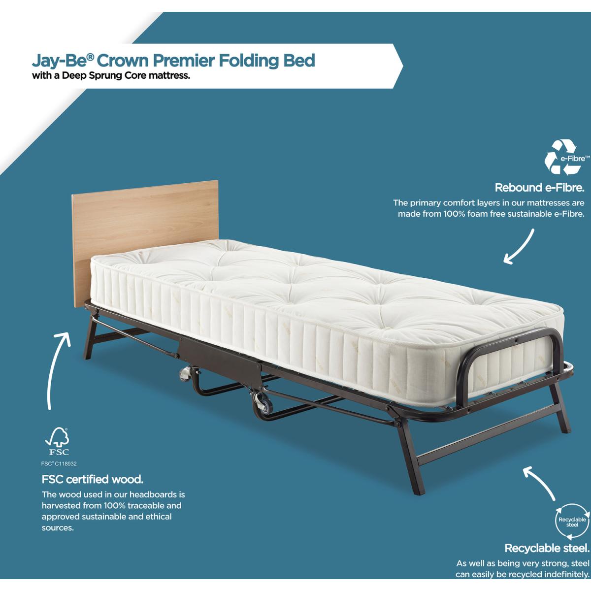 Jay-Be Magnificent Sprung Folding Bed with Mattress - Black – image 5