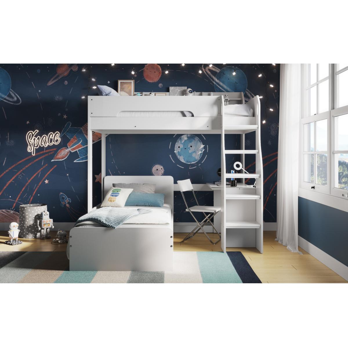 Cosmic L Shaped High Sleeper White - White – image 2