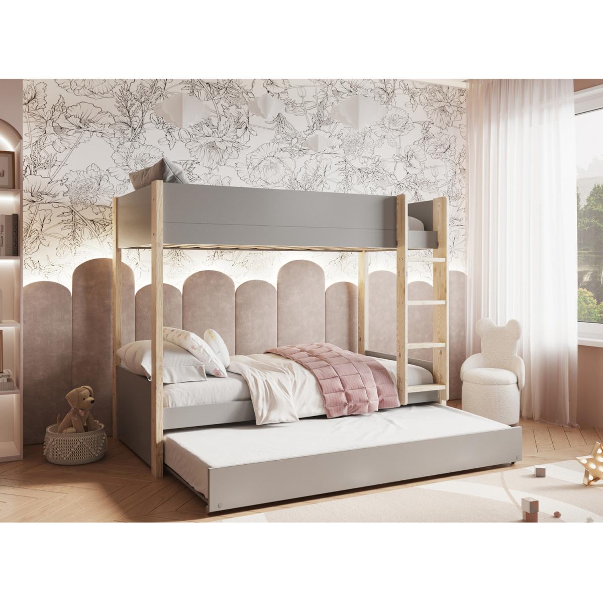 Tipo Bunk Bed With Trundle Grey - Grey – image 2