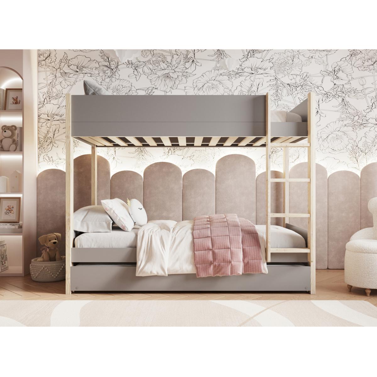 Tipo Bunk Bed With Trundle Grey - Grey – image 3