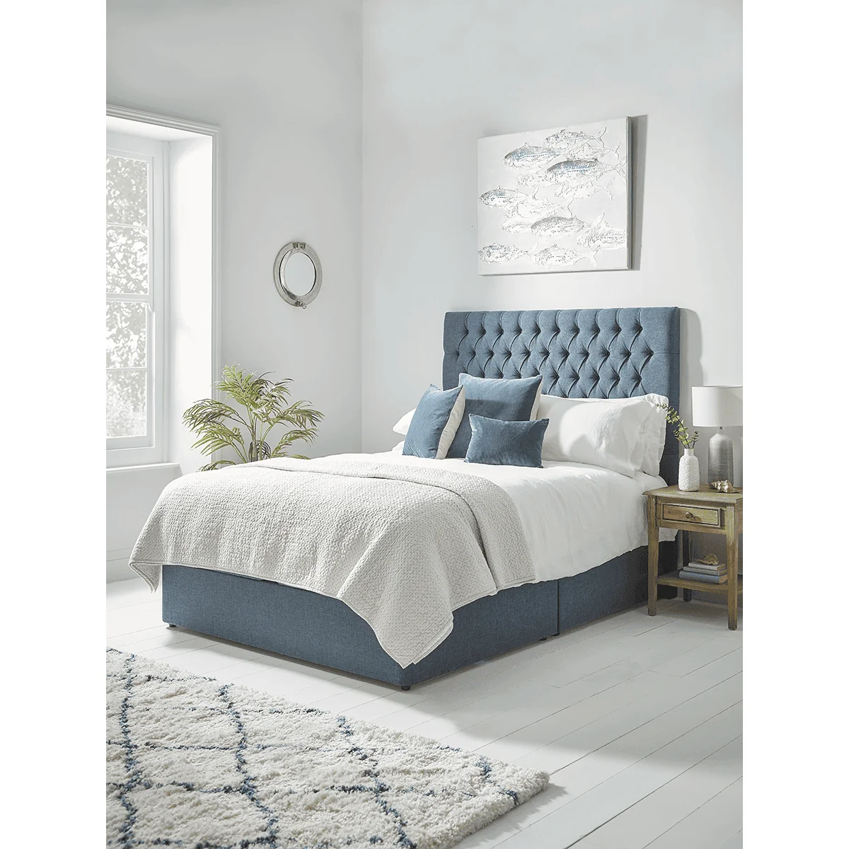 NEW The Buttoned Headboard - Navy Kingsize – image 4