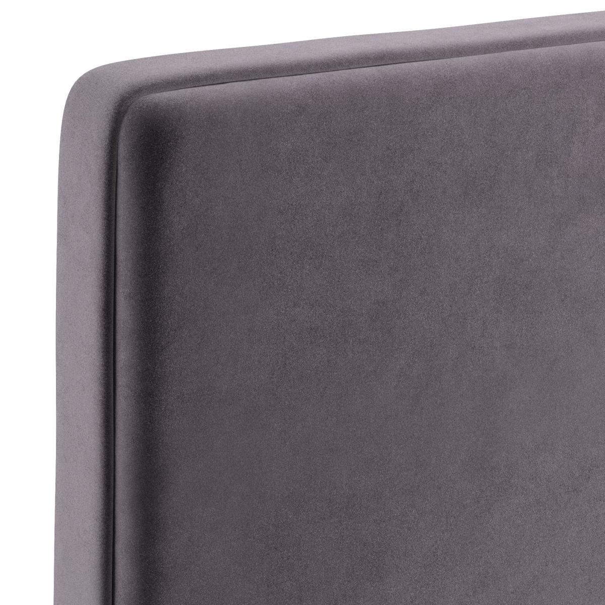 Velvet Plain Headboard Grey – image 4