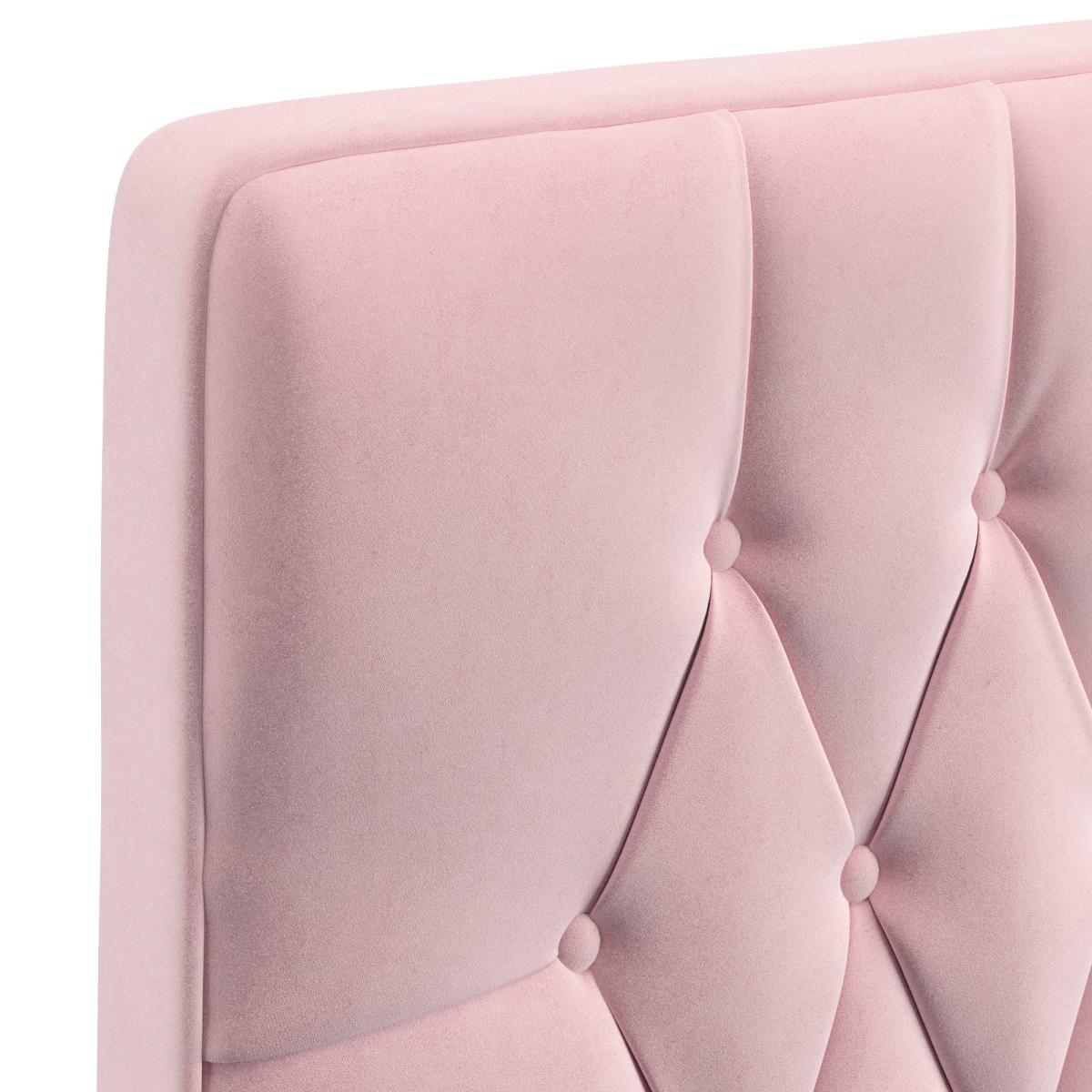 Velvet Chesterfield Headboard Blush – image 4