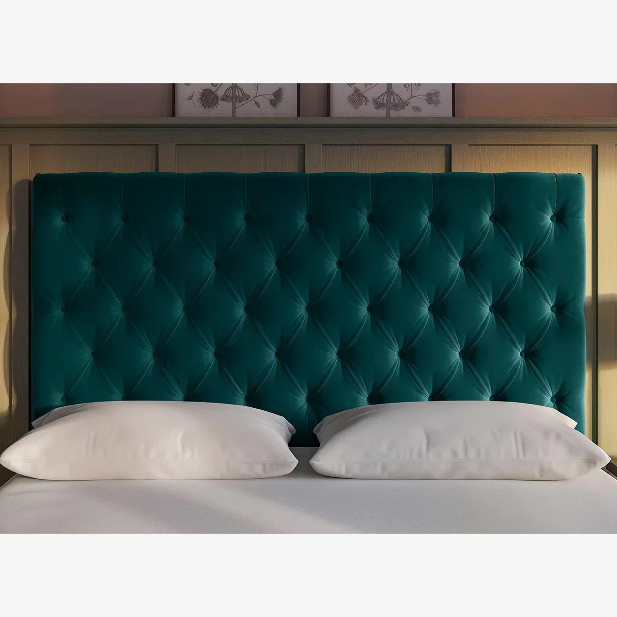 Flaxby Harrogate Headboard - 6'0 Super King - Green