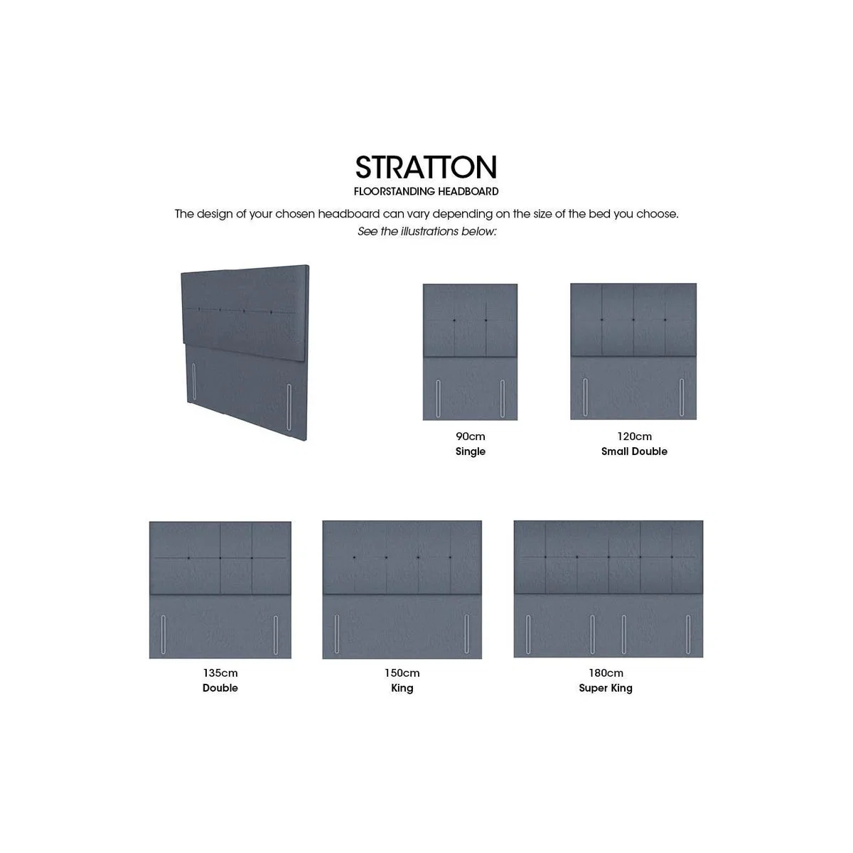 Stratton Standard Floor Standing Headboard - King Size - Daytona Ocean – image 4