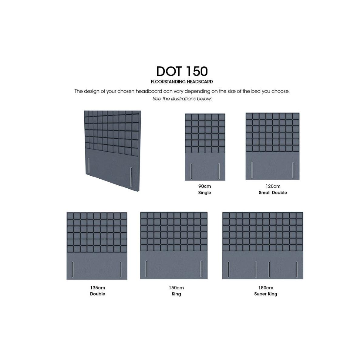 Dot High Floor Standing Headboard - Double - Dapple Sterling – image 2