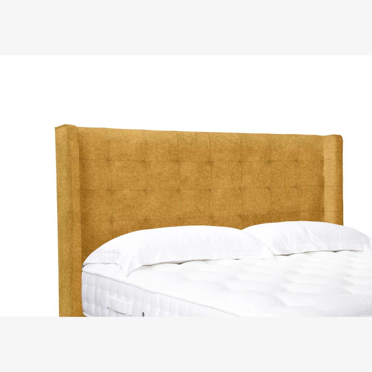 Onyx High Floor Standing Headboard - Super King - Tweed Mustard – image 1