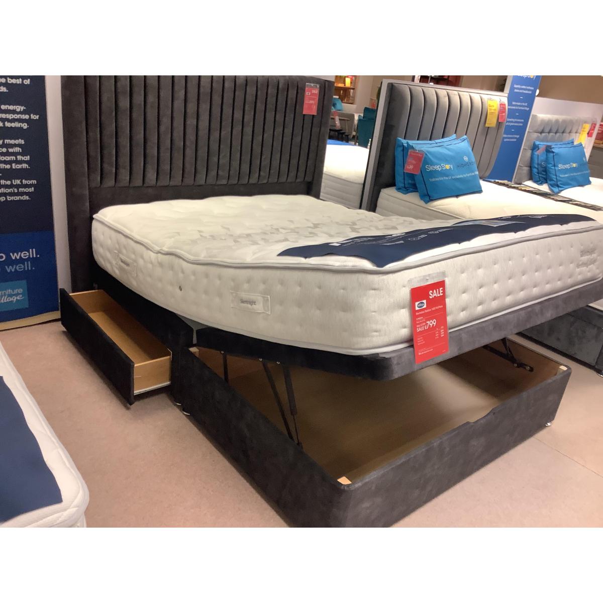 Silentnight - Revitalise 1600 5’ Half ottoman with 2 drawer set & Cascade headboard – image 4