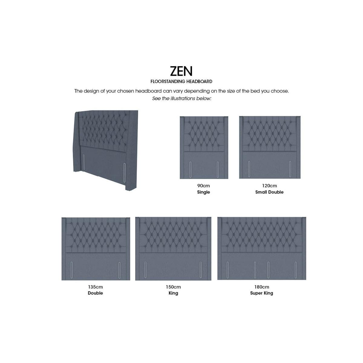 Zen High Floor Standing Headboard - Double - Queens Pebble – image 3