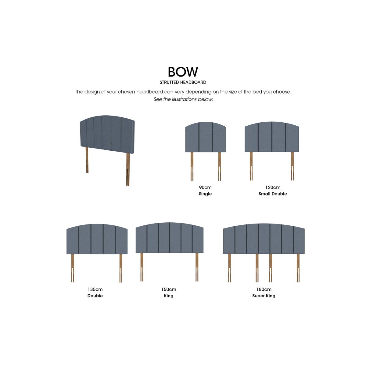 Bow Standard Strutted Headboard - Super King - Dapple Mink – image 2