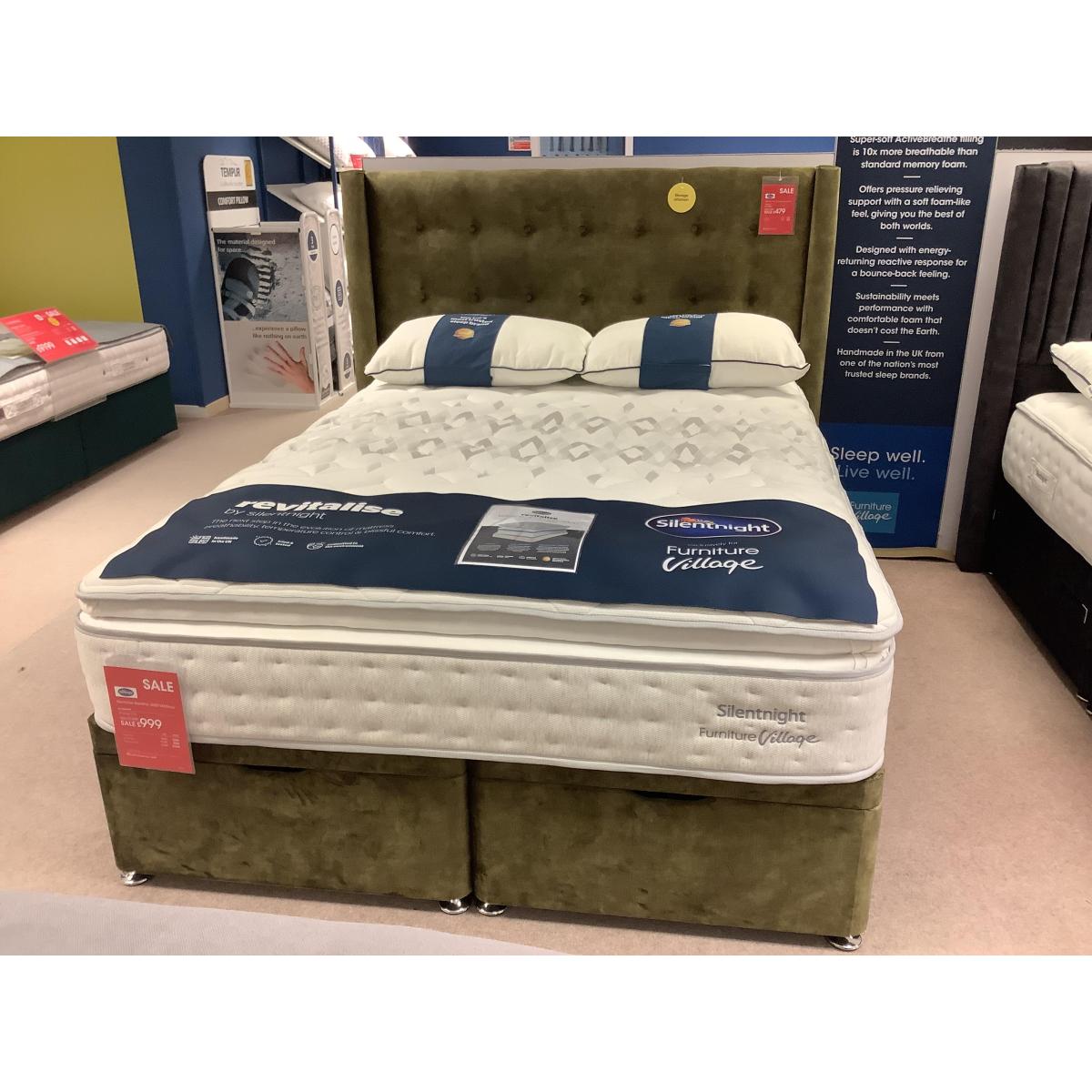 Silentnight - Revitalise 3000 5’ ottoman set & Meadow headboard – image 2