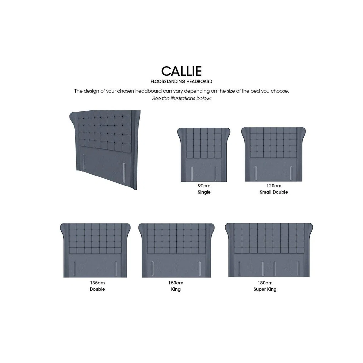 Callie High Floor Standing Headboard - Double - Lace Caramel – image 3