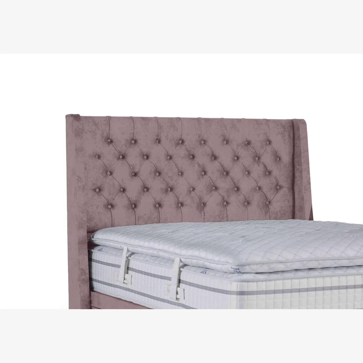 Sleepeezee - Pinnacle Floor Standing Headboard - Double - Plush Light Pink