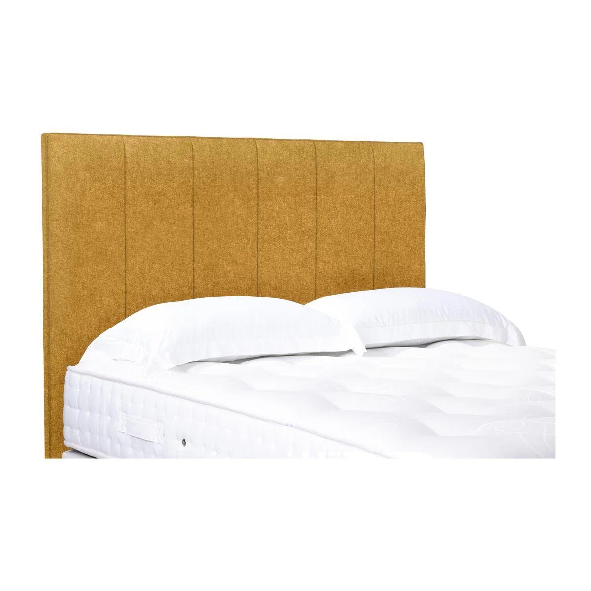 Heyman High Floor Standing Headboard - Double - Tweed Mustard – image 1