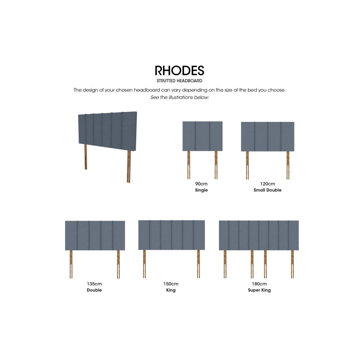Rhodes High Strutted Headboard - Double - Dapple Oyster – image 2