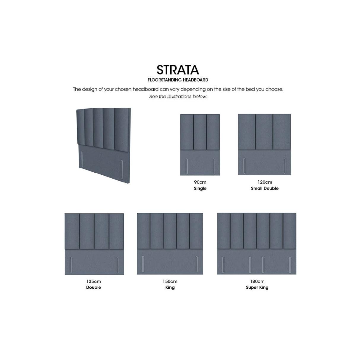 Strata High Floor Standing Headboard - Small Double - Dapple Sterling – image 2