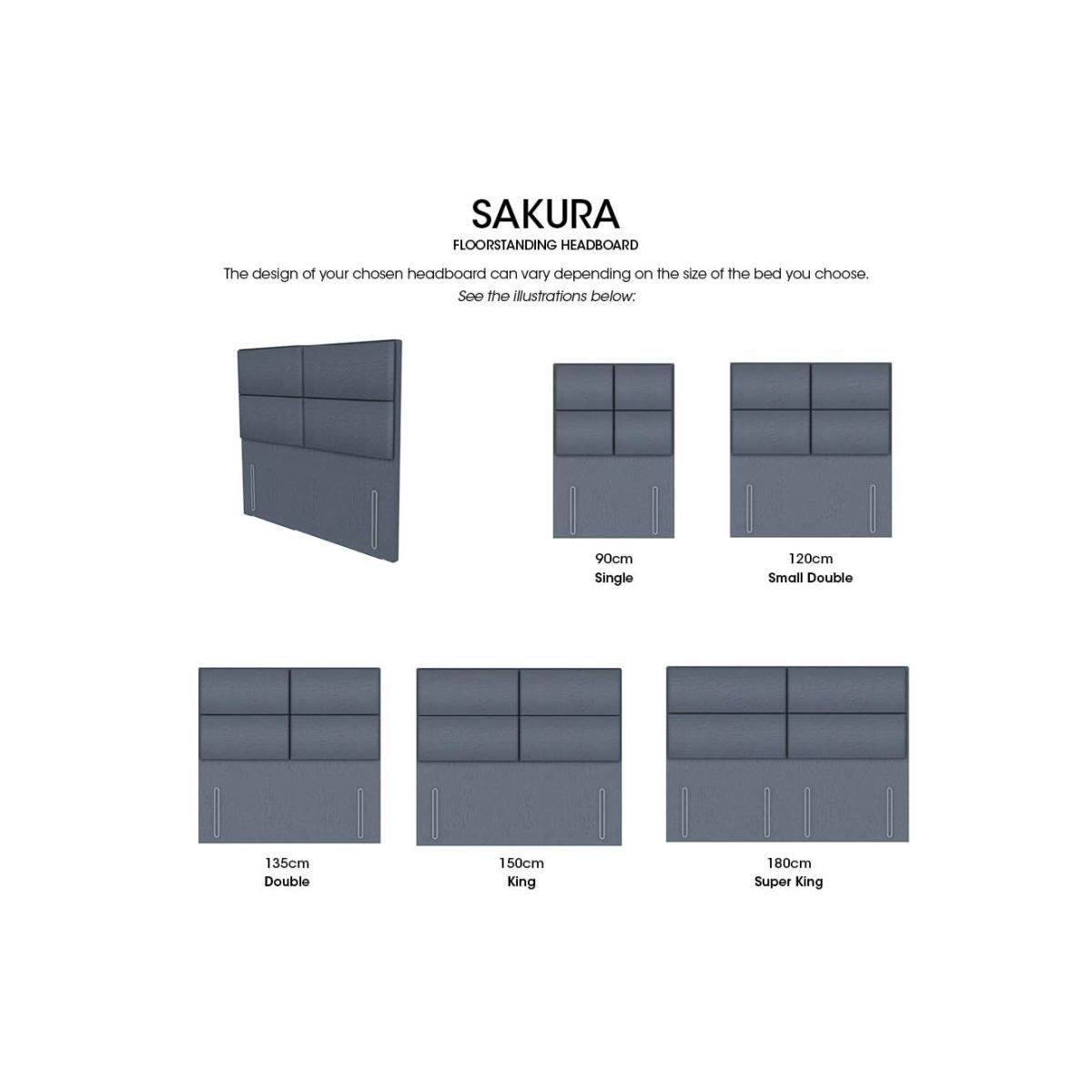 Sakura Standard Floor Standing Headboard - King Size - Tweed Stone – image 3